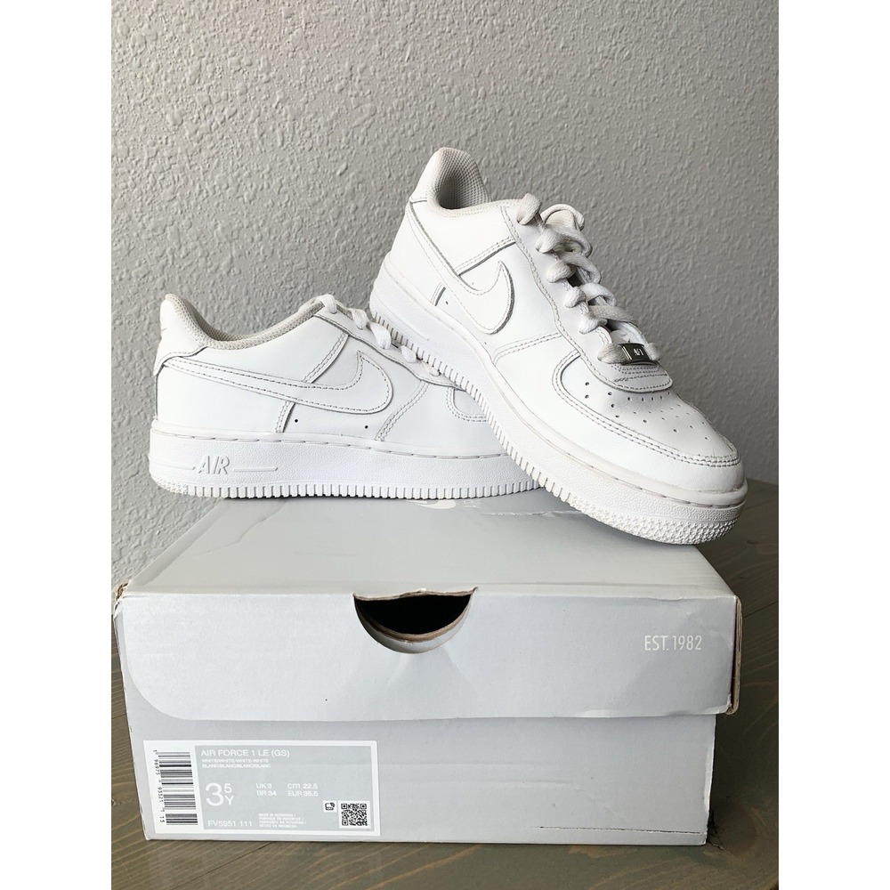 Nike Air Force 1 LE (GS) White Low Top Sneakers Kids US 3.5Y FV5951-111